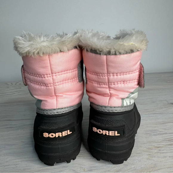 Sorel Toddler Girls Pink Snow Commander Faux Fur Fleece Lined Winter Boots - Picture 5 of 9